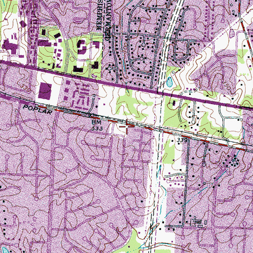 Topographic Map of Lord of Life Preschool, TN