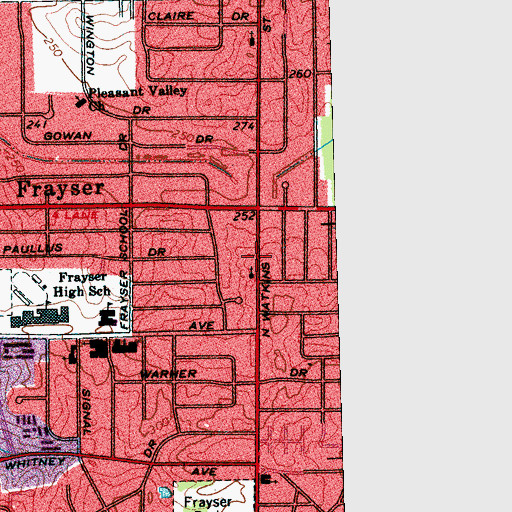 Topographic Map of Luvs And Hugs Learning Center, TN