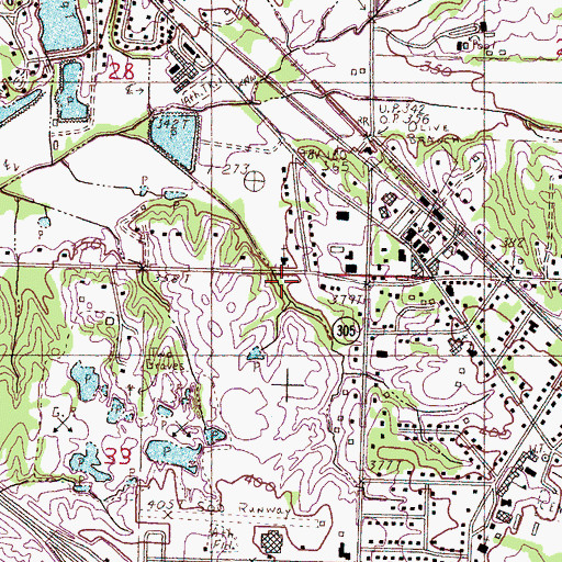 Topographic Map of Maples Learning Center, MS