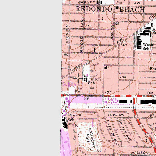 Topographic Map of Fulton School, CA