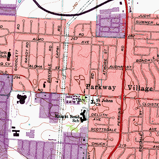 Topographic Map of Mid-South Christian College, TN