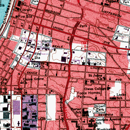 Topographic Map of Midtown Mental Health Center, TN