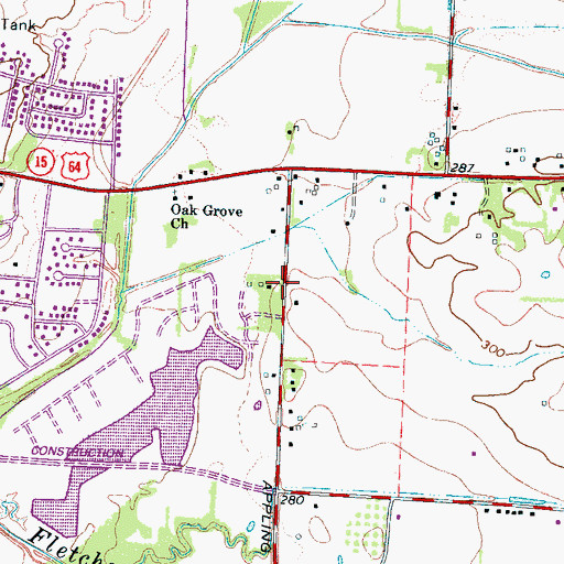Topographic Map of Olivias Montessori Preschool and Day Care Center, TN