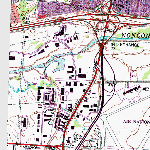 Topographic Map of Remington College, TN