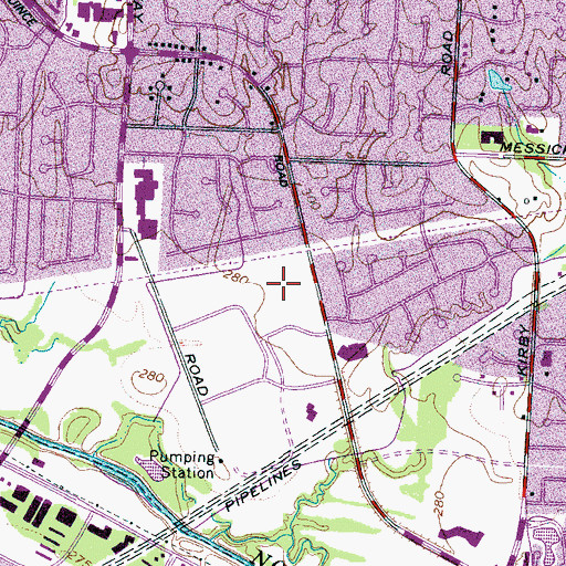 Topographic Map of Ridgeway Middle School, TN