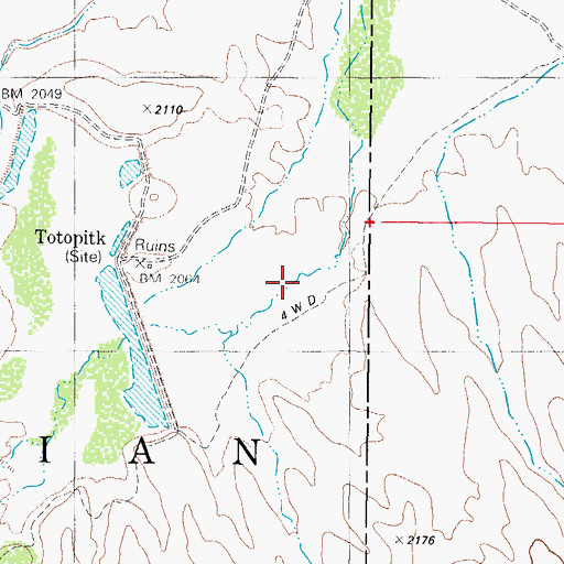 Topographic Map of Kaka Wash, AZ