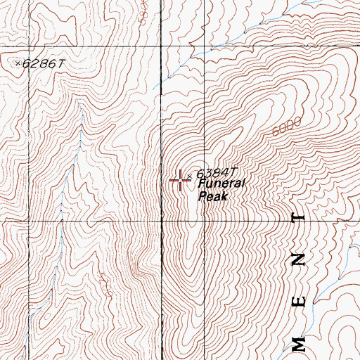 Topographic Map of Funeral Peak, CA