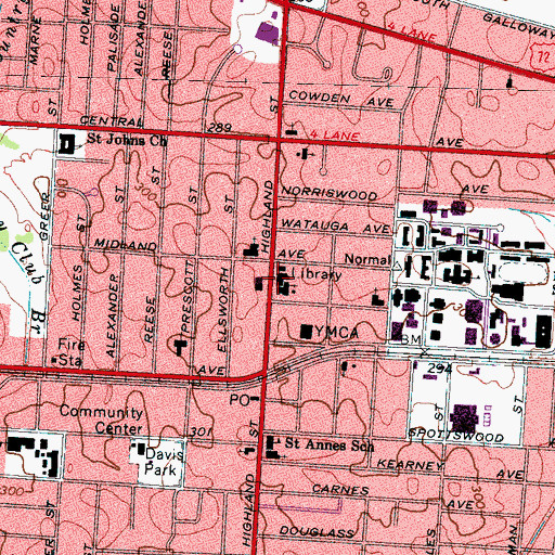 Topographic Map of Saint Lukes Day School, TN
