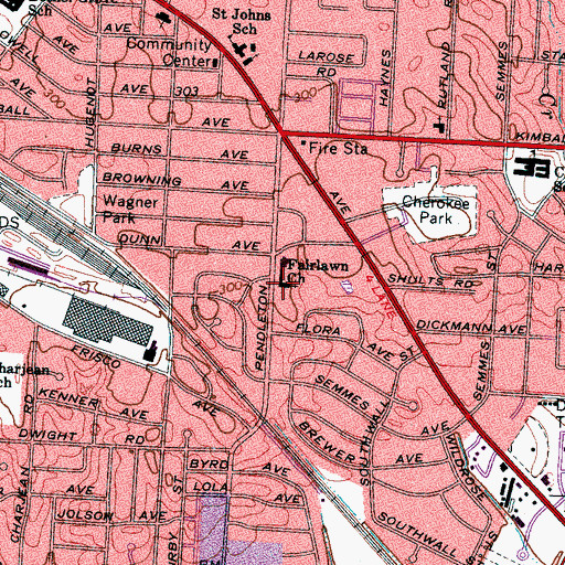 Topographic Map of Saint Matthew Missionary Baptist Church Learning Center, TN