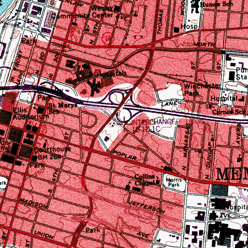 Topographic Map of Shepherds School, TN