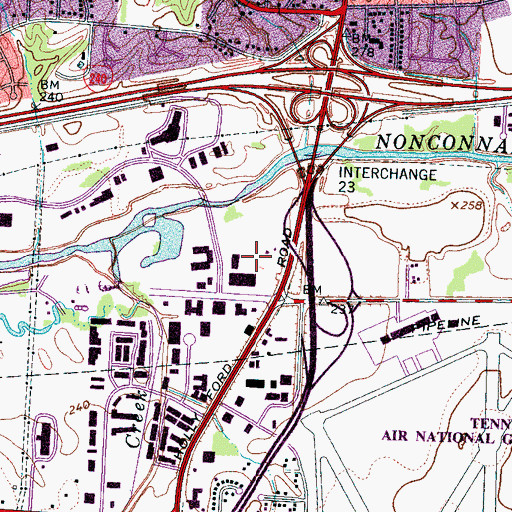 Topographic Map of Southeast College of Technology, TN