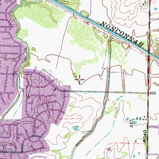 Topographic Map of Southwind Middle School, TN