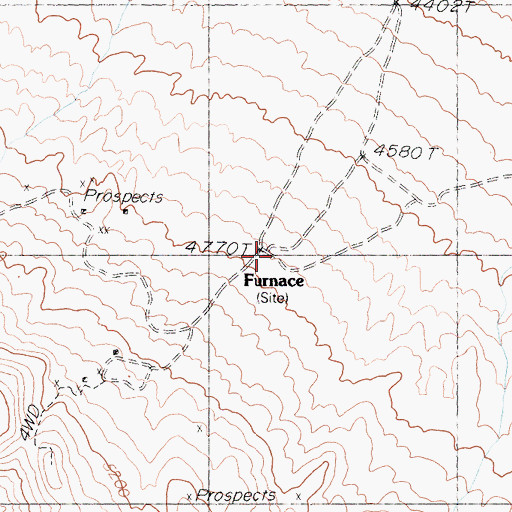 Topographic Map of Furnace (historical), CA