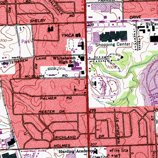 Topographic Map of Israel of God Church, TN