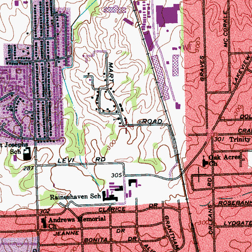 Topographic Map of Johnson Chapel Christian Methodist Episcopal Church, TN