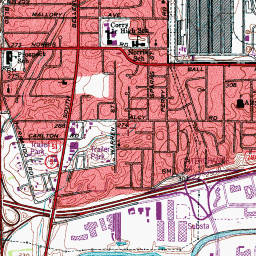 Topographic Map of Kingdom Hall of Jehovahs Witnesses, TN