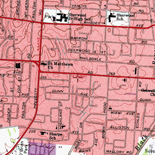 Topographic Map of Kingdom Hall of Jehovahs Witnesses, TN