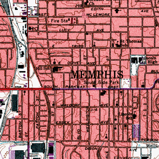 Topographic Map of Kingdom Hall of Jehovahs Witnesses, TN
