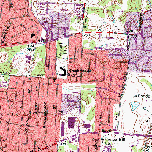 Topographic Map of Kingdom Hall of Jehovahs Witnesses, TN