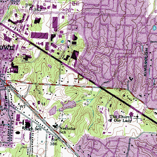 Topographic Map of Kingsway Christian Church, TN