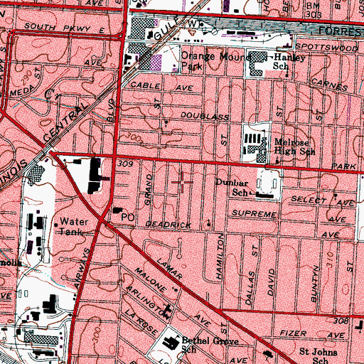 Topographic Map of Lambert Church of God in Christ, TN