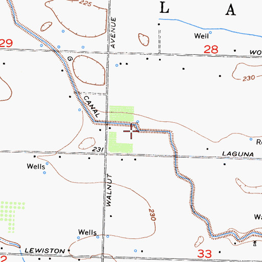 Topographic Map of G Canal, CA
