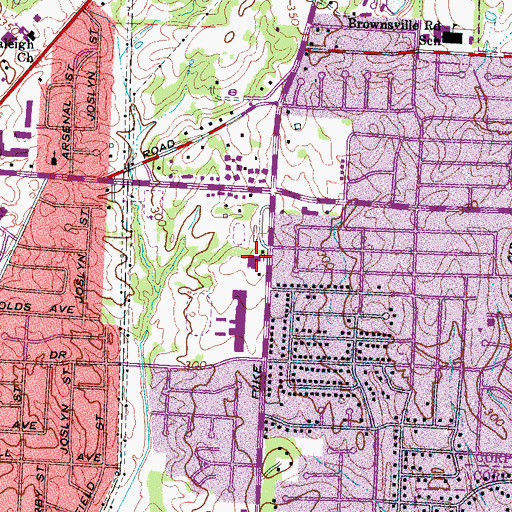 Topographic Map of Lighthouse Baptist Church, TN