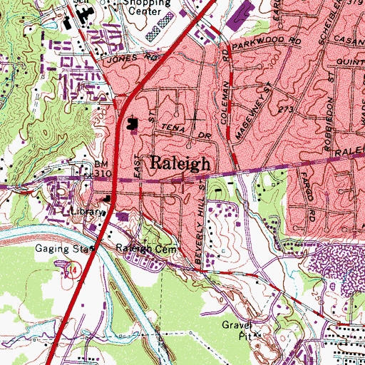 Topographic Map of Living Word Fellowship Church, TN