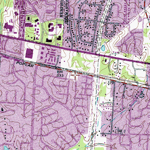 Topographic Map of Lord of Life Lutheran Church, TN