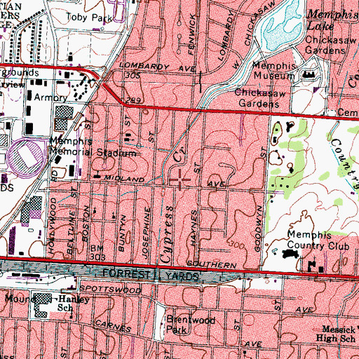 Topographic Map of Lords Tabernacle Church, TN