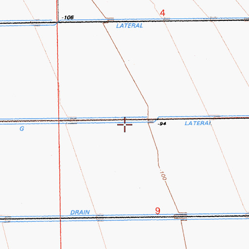Topographic Map of G Lateral, CA