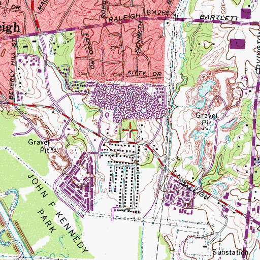 Topographic Map of Manantial de Vida Assembly of God Church, TN