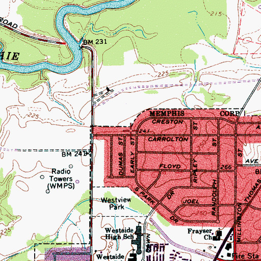 Topographic Map of Maranatha Baptist Church, TN