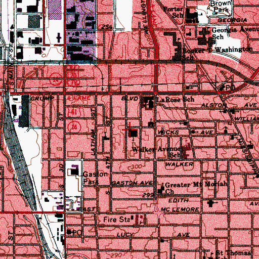 Topographic Map of Masonic Temple, TN