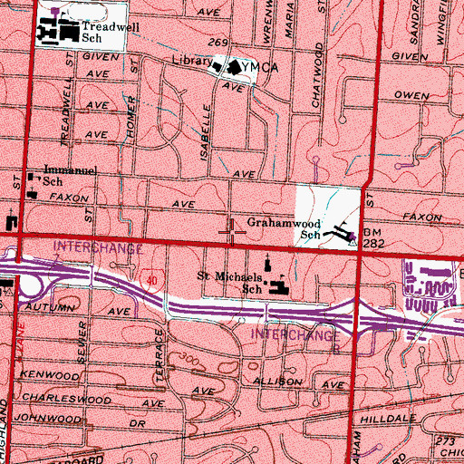 Topographic Map of Memphis International Church, TN
