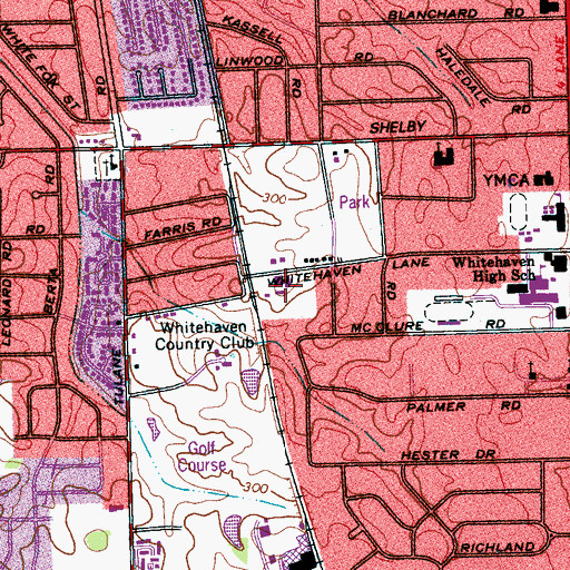 Topographic Map of Middle Baptist Church, TN