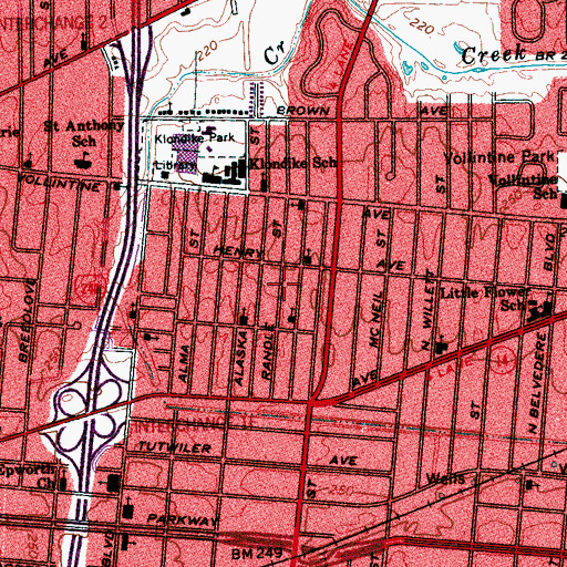 Topographic Map of Moore Memorial Church of God in Christ, TN