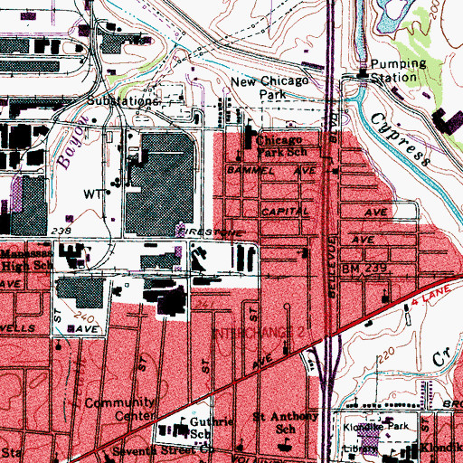 Topographic Map of Mount Calvary Baptist Church, TN
