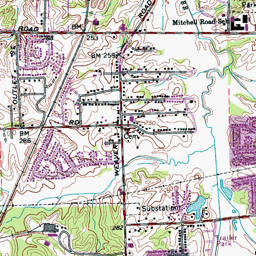 Topographic Map of Mount Pisgah Baptist Church, TN