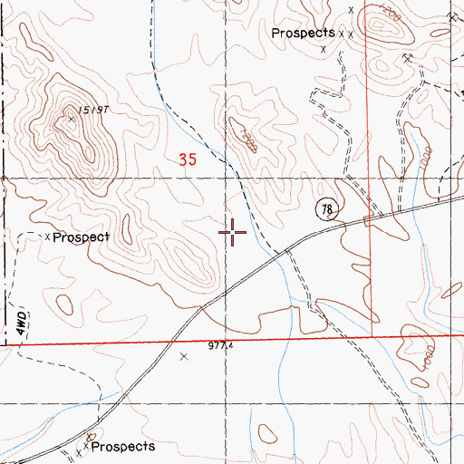 Topographic Map of Ninemile Wash, CA