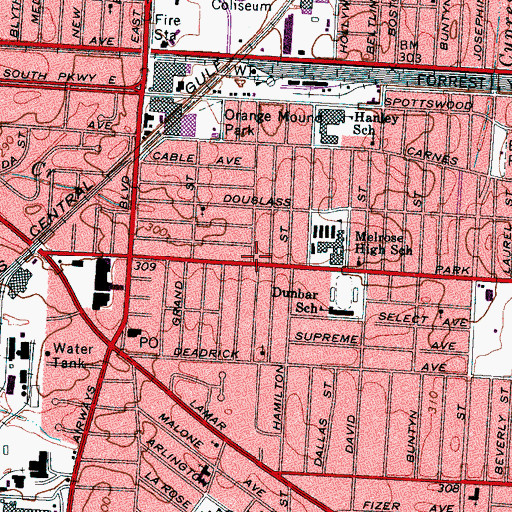 Topographic Map of Mount Pisgah Christian Methodist Episcopal Church, TN
