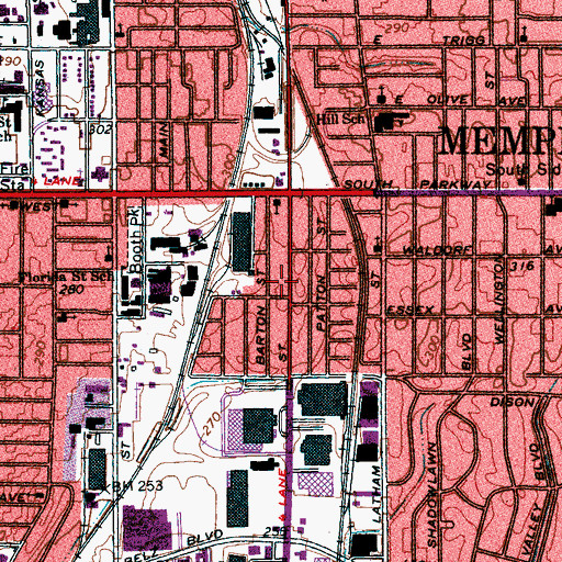 Topographic Map of New Allen African Methodist Episcopal Church, TN