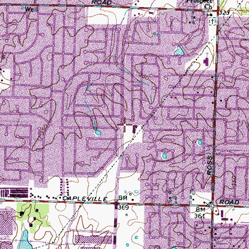 Topographic Map of New Beginnings Community Church of God in Christ, TN
