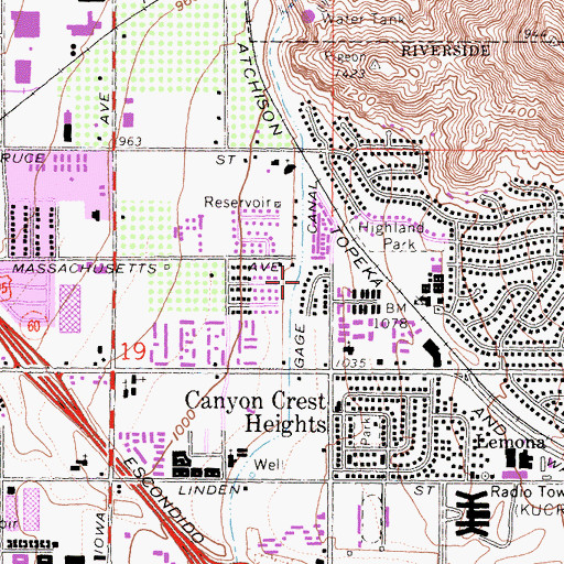 Topographic Map of Gage Canal, CA