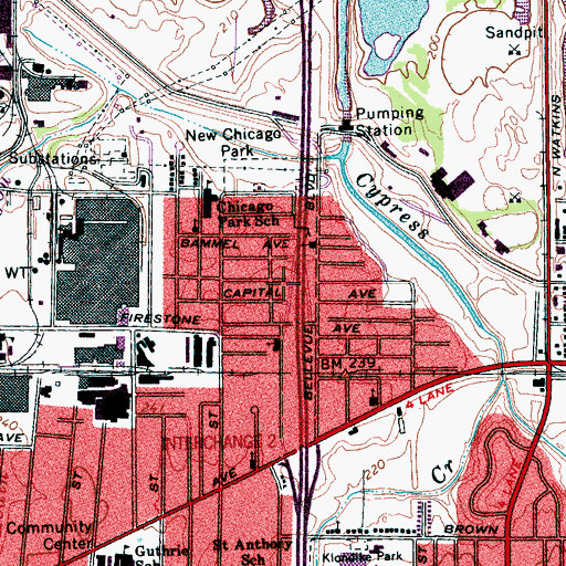 Topographic Map of New Chicago Church of God in Christ, TN