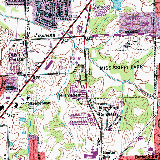 Topographic Map of New Covenant Seventh Day Adventist Church, TN