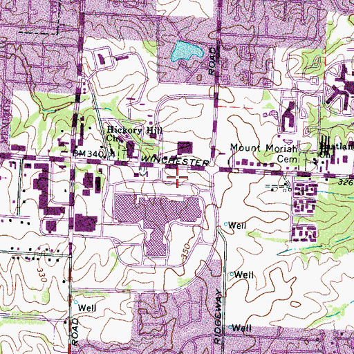 Topographic Map of New Direction Christian Church, TN