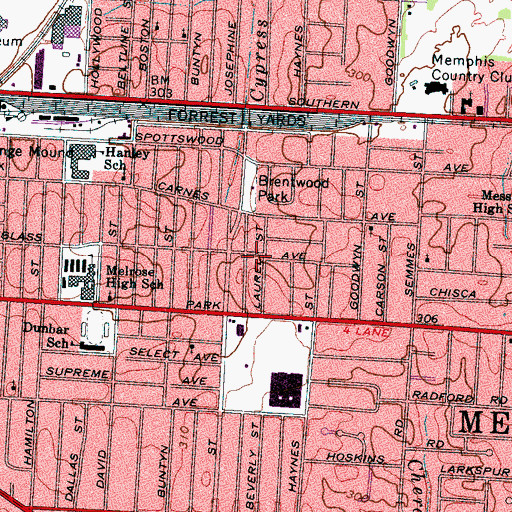 Topographic Map of New Era Baptist Church, TN