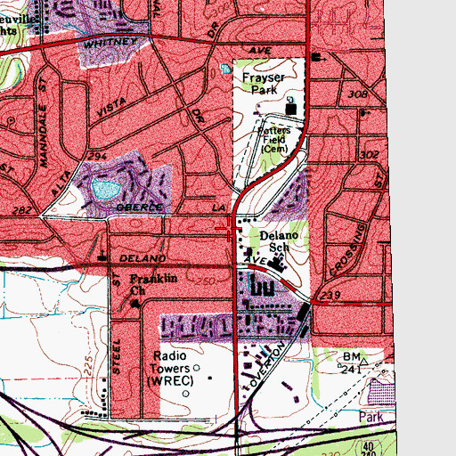 Topographic Map of New Foundation Baptist Church, TN