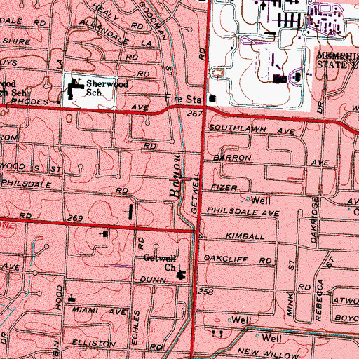 Topographic Map of New Grove Baptist Church, TN